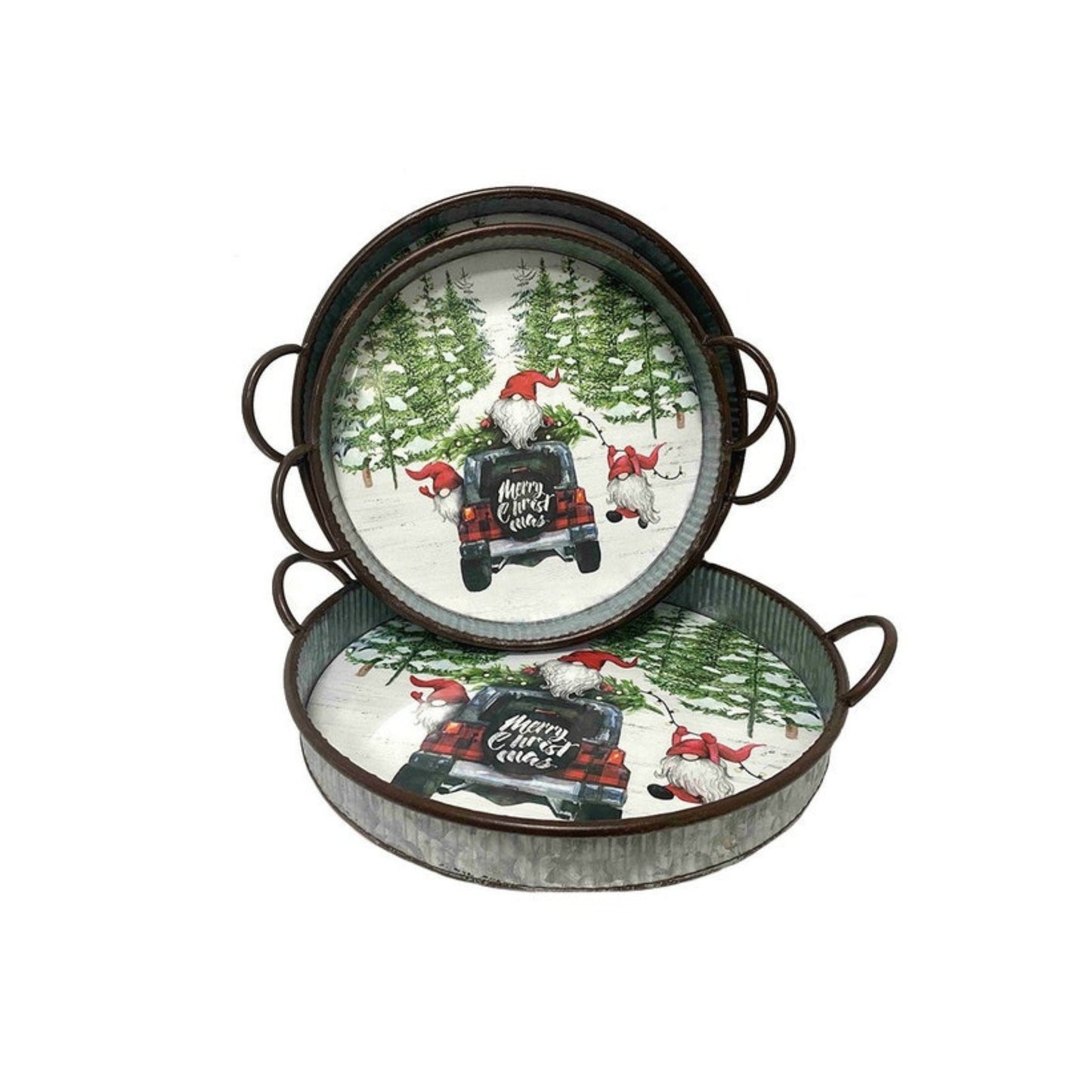 Merry Christmas Decorative Tray with Santa