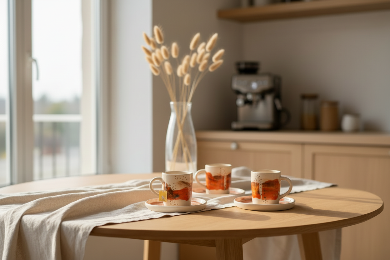 Pinched Shoreline Mug & Tray Set