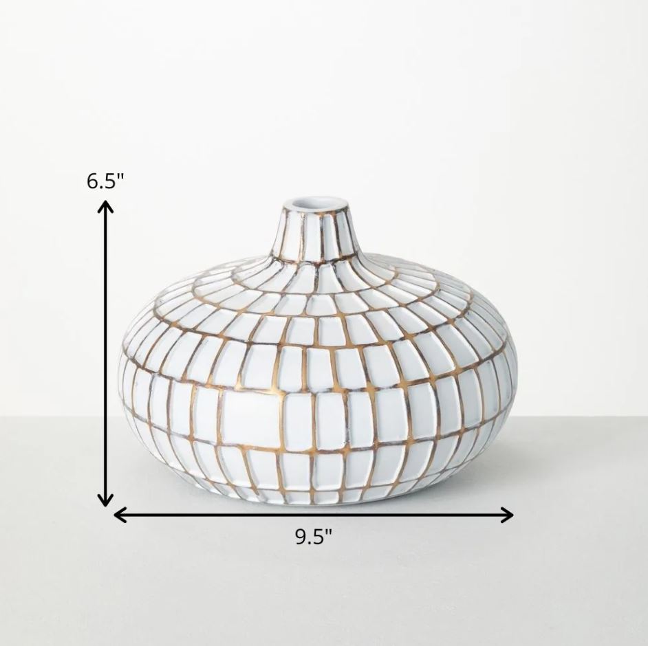 White and Gold Decorative Vase