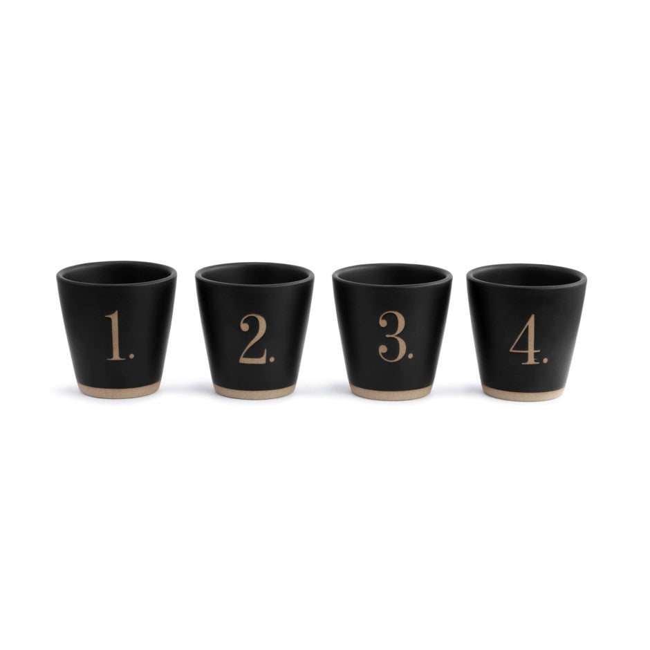 Ceramic Flight Set With Wooden Tray