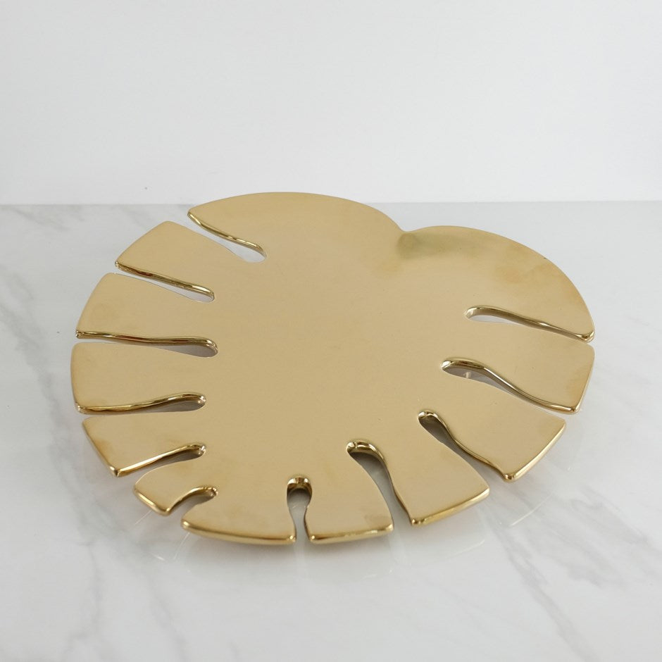 Decorative Leaf Tray | Gold or Silver Finish
