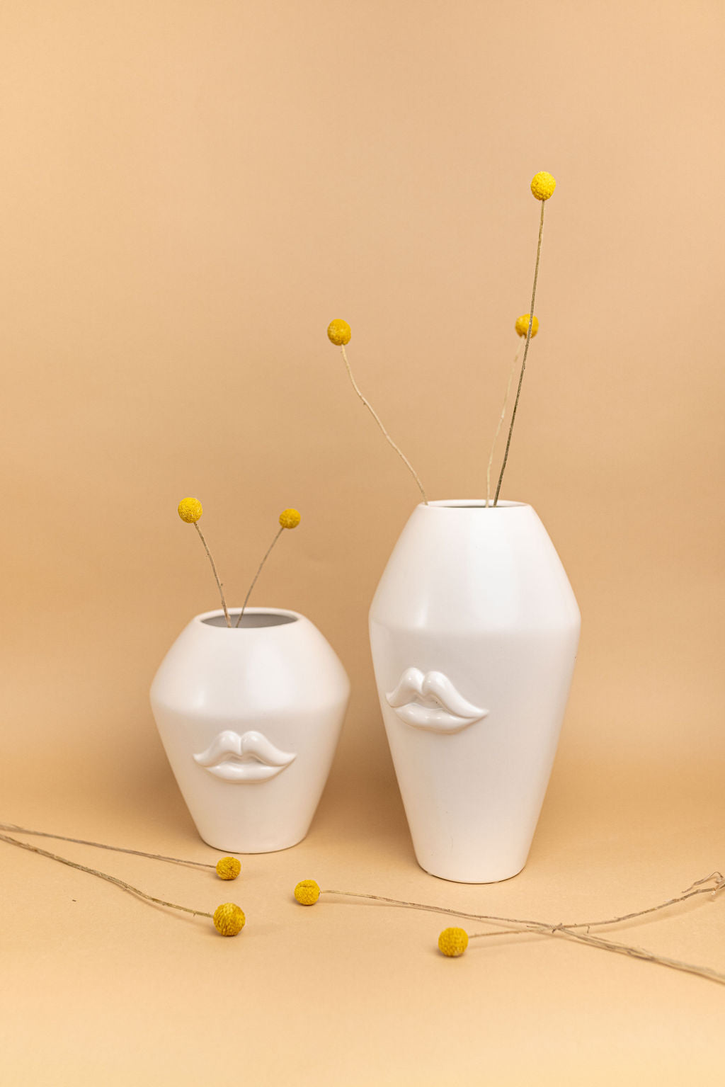 White Ceramic Lip Vase