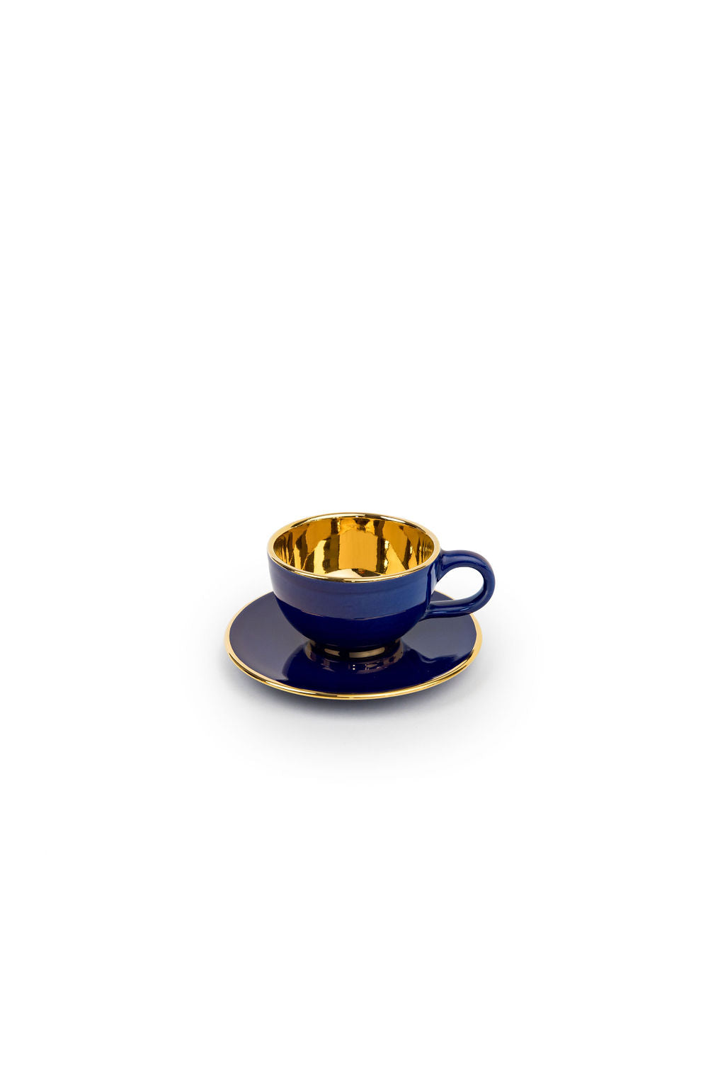 Colourful Gold Espresso Cup & Saucer | Set of 2