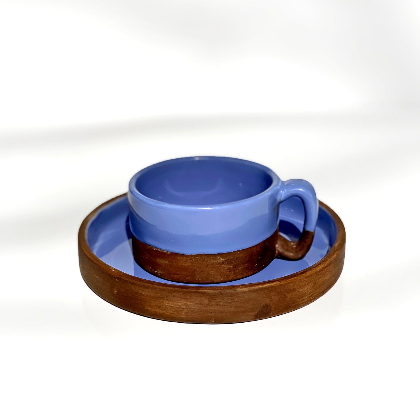 Pink And Purple Ceramic Mug And Plate Set