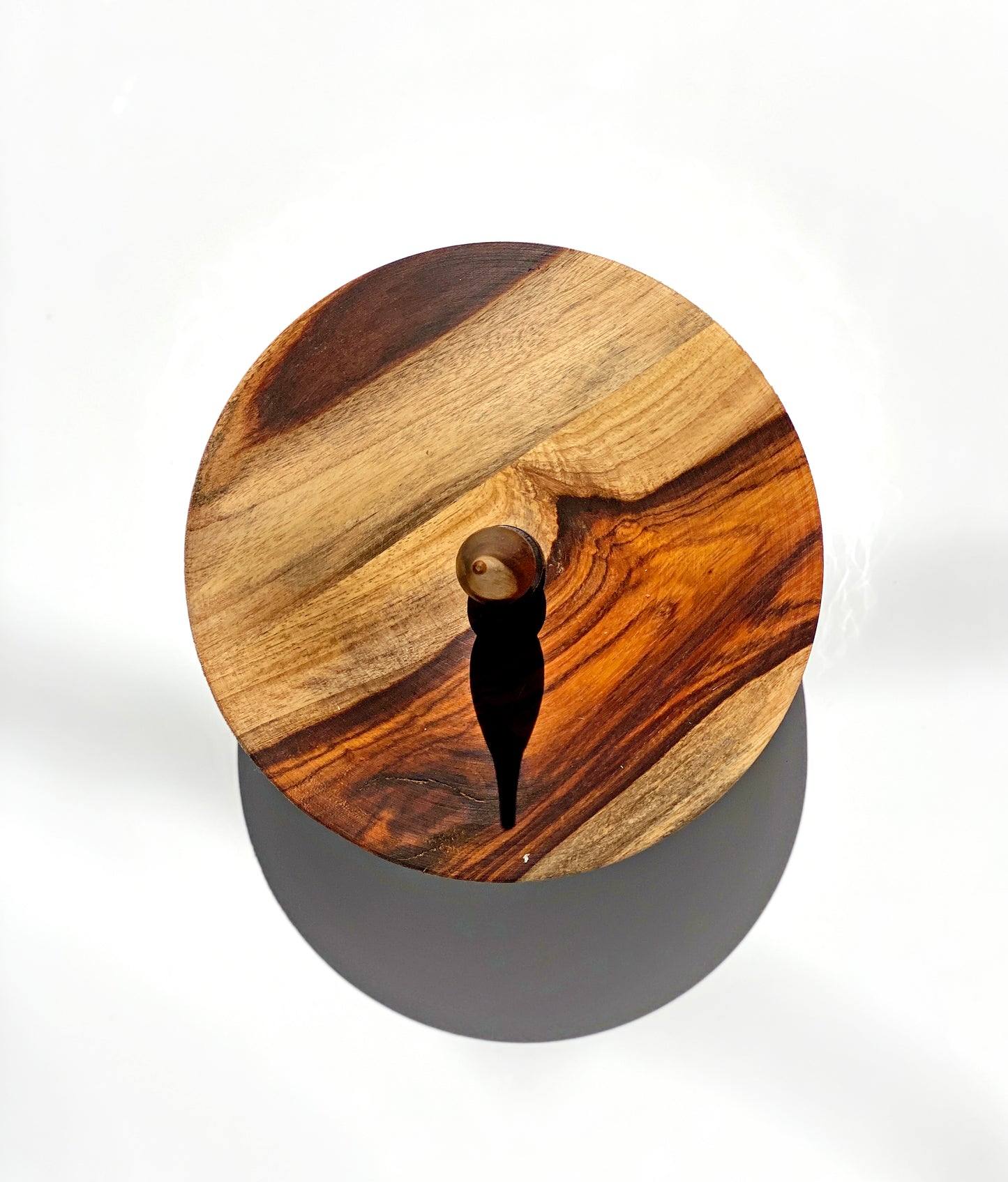 Black And White Ceramic Canister with Wood Lid