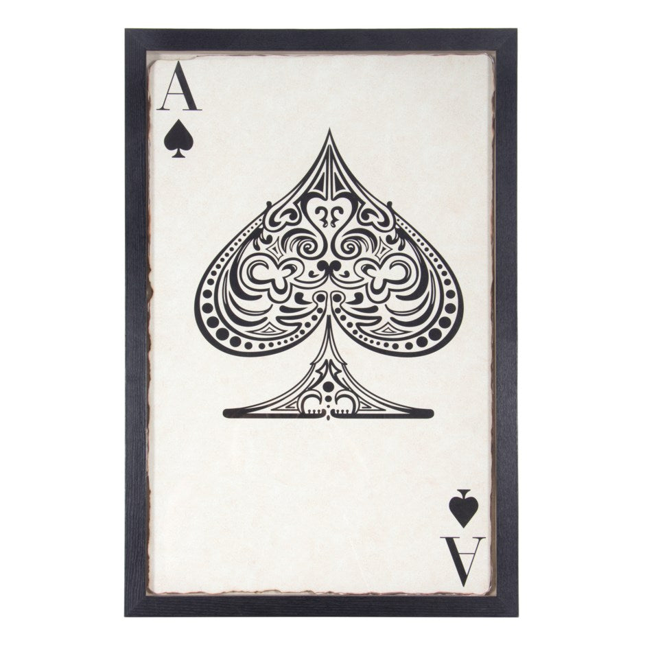 Framed Ace Black And White Vintage Wall Art