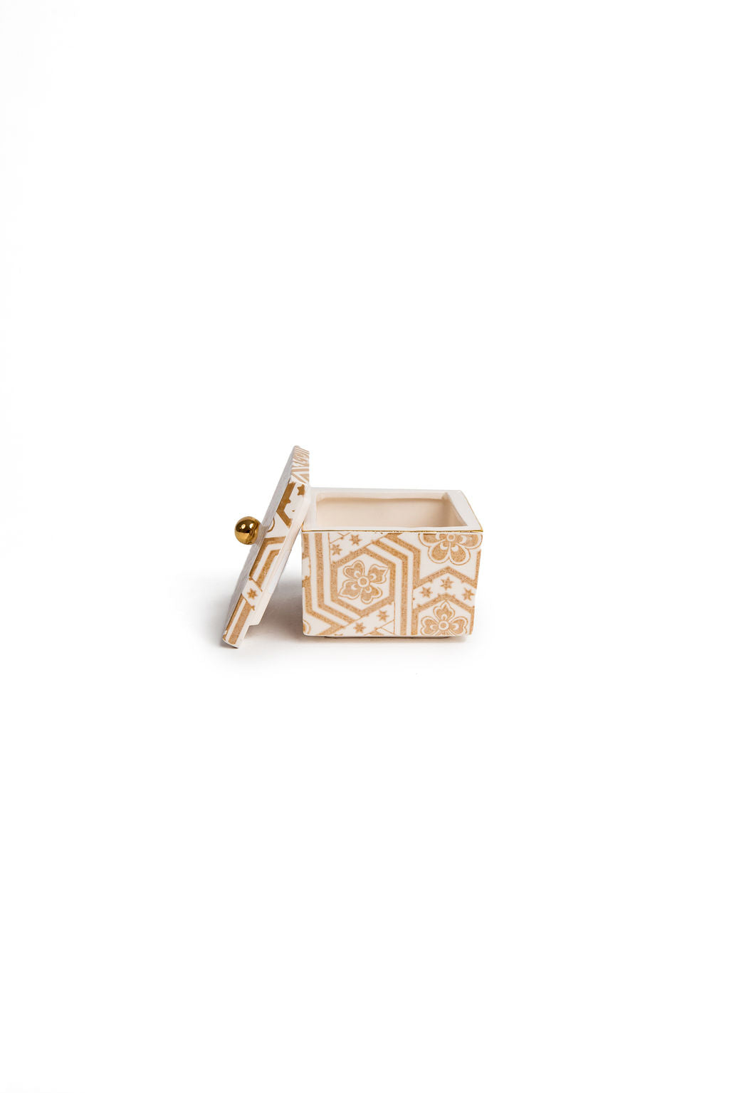 White And Gold Mini Canister