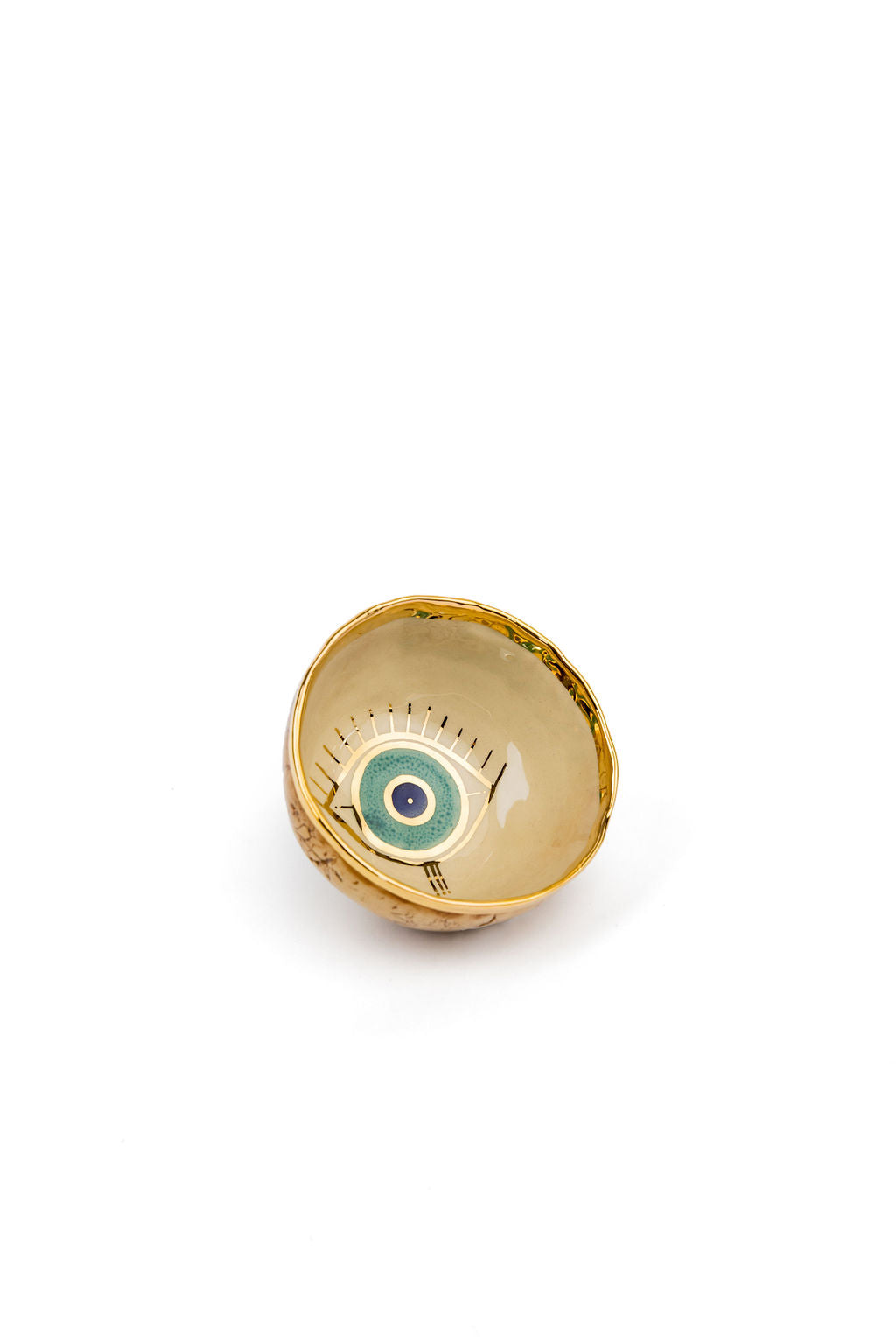 18K Gold Plated Bowls With Glazed Stamped Back