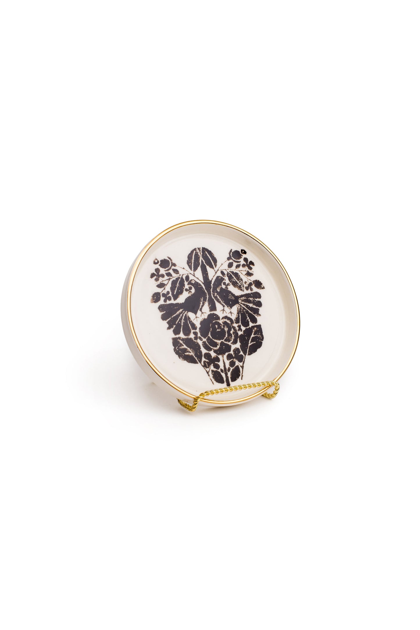 Black And White Floral Mini Tray