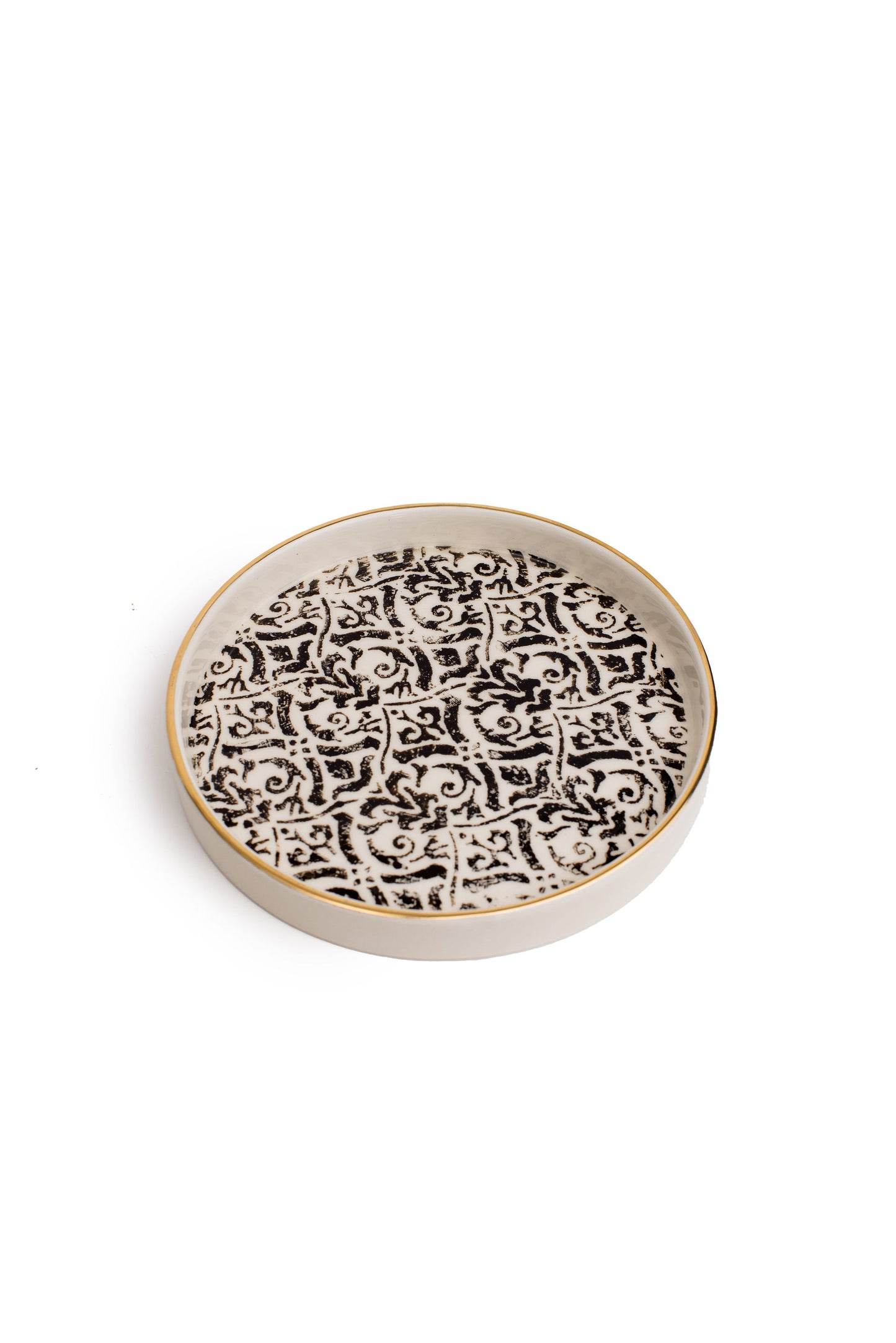 Black And White Floral Tray