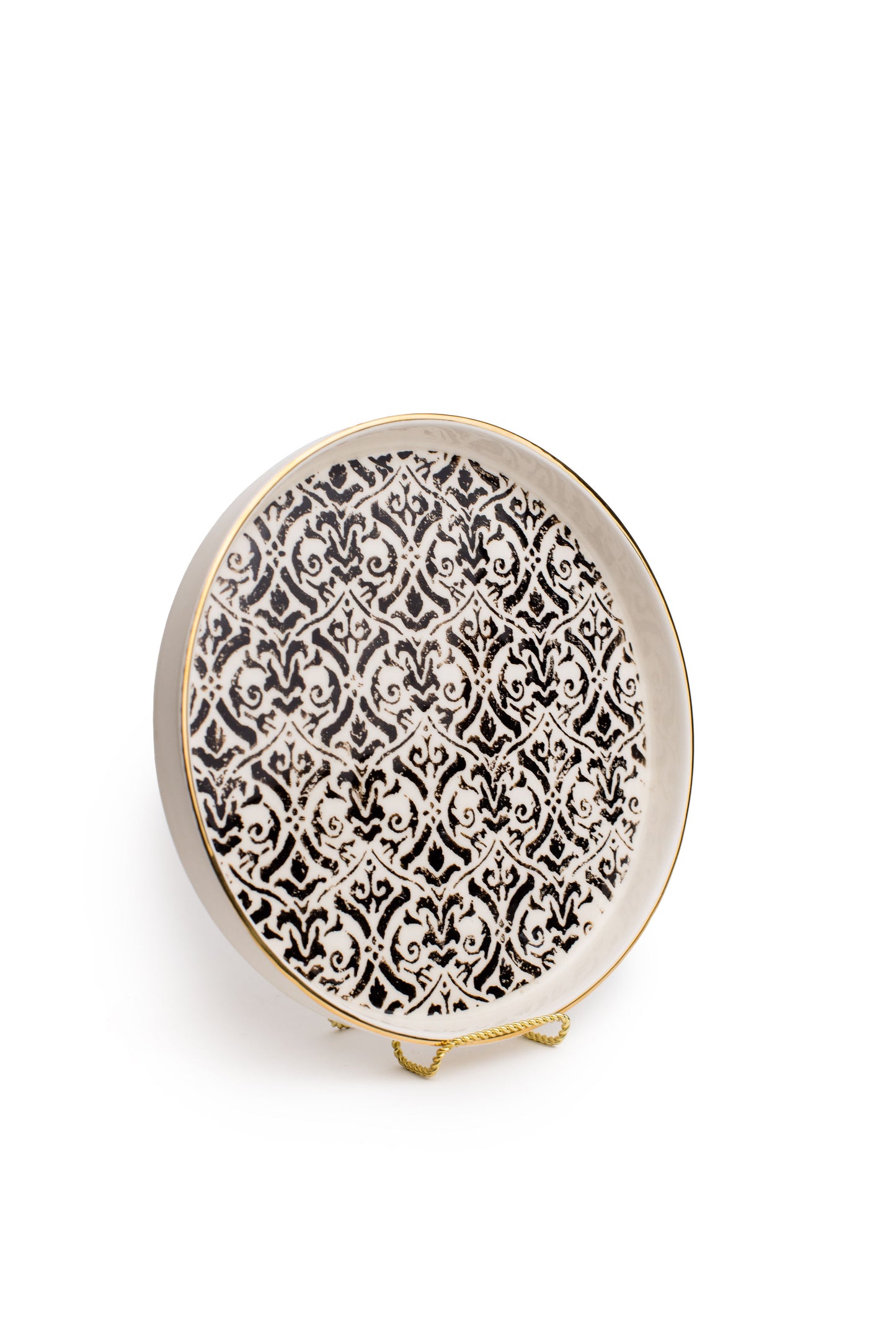 Black And White Floral Tray