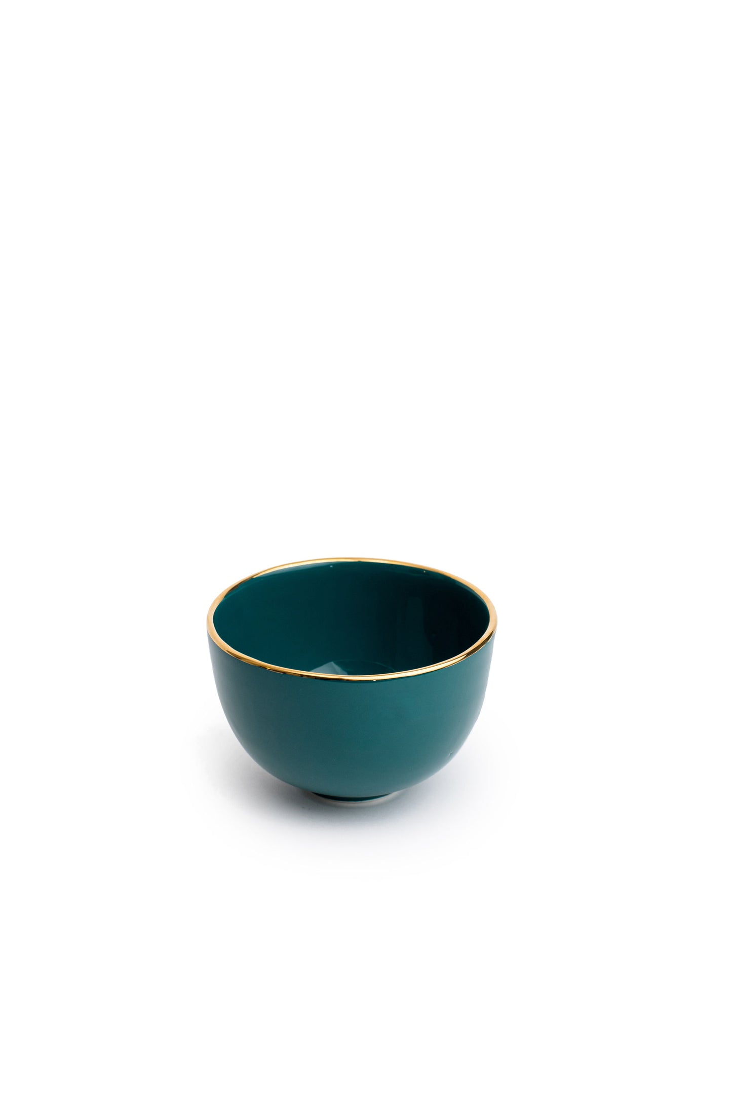 Minimalist Green Bowl with Gold Edges