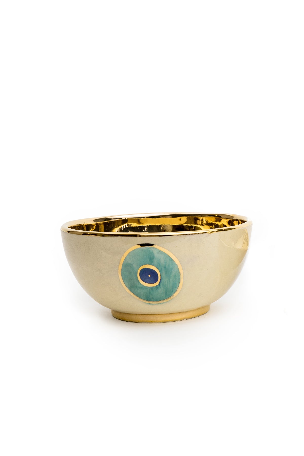 18K Gold Plated Evil Eye Bowls - Gold Inside