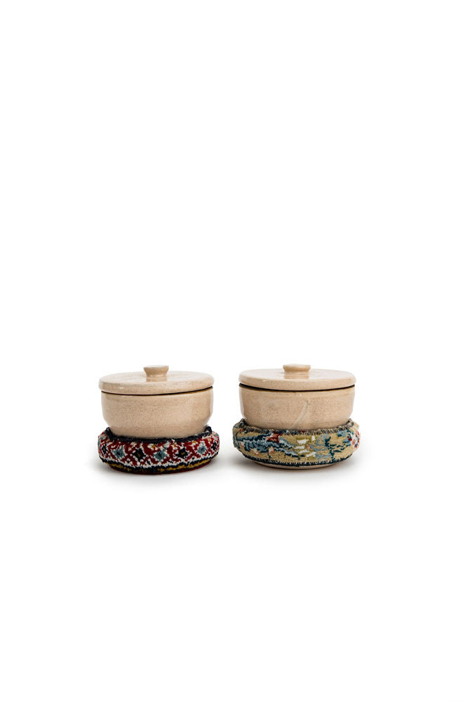 Ceramic And Kilim Canister 3.5