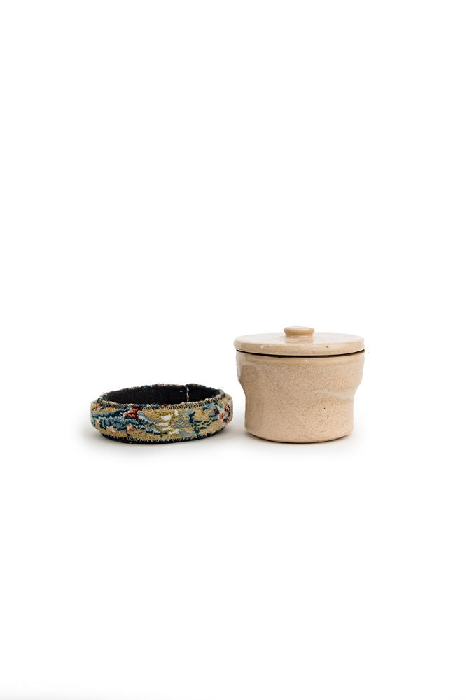 Ceramic And Kilim Canister 3.5