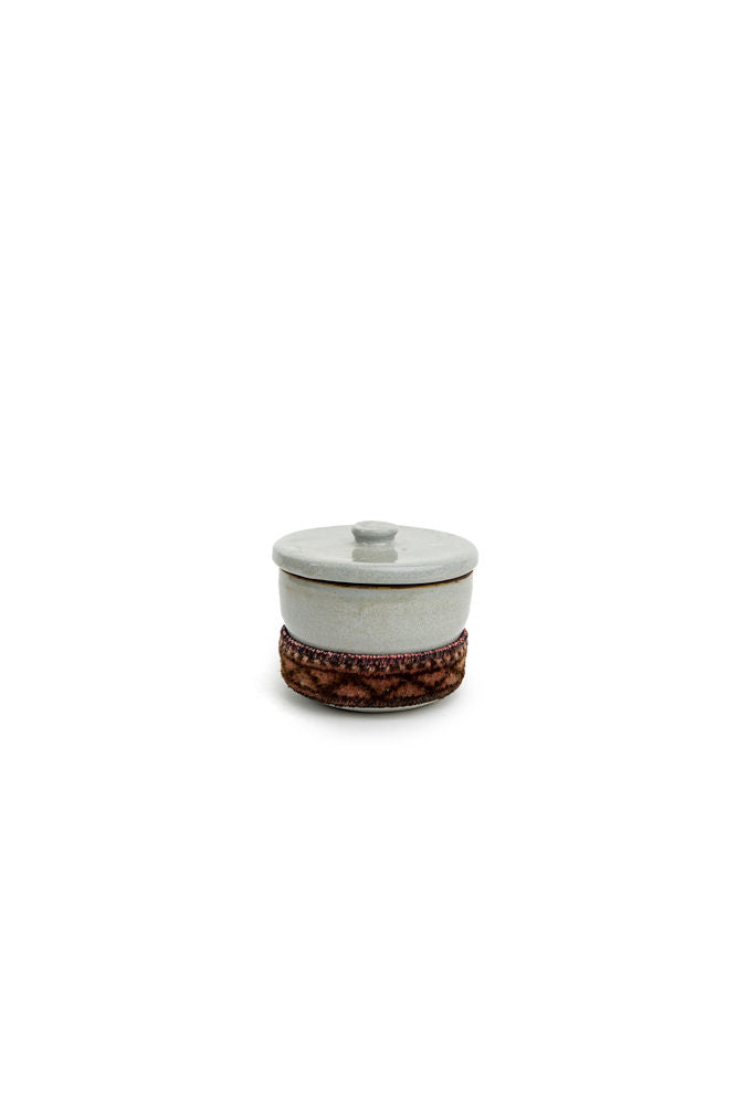 Ceramic And Kilim Canister 3.5