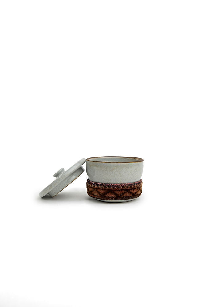 Ceramic And Kilim Canister 3.5