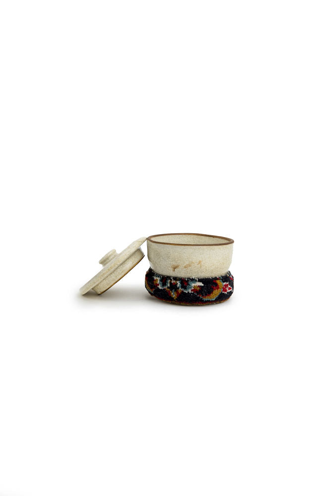Ceramic And Kilim Canister 3.5