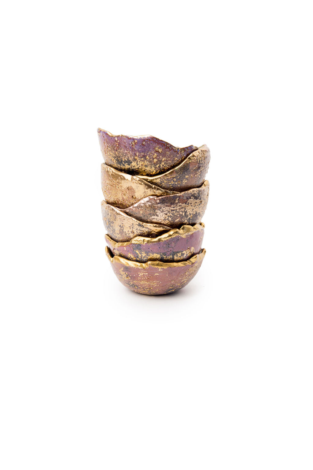 Green And Gold Bowl With Rough Edge