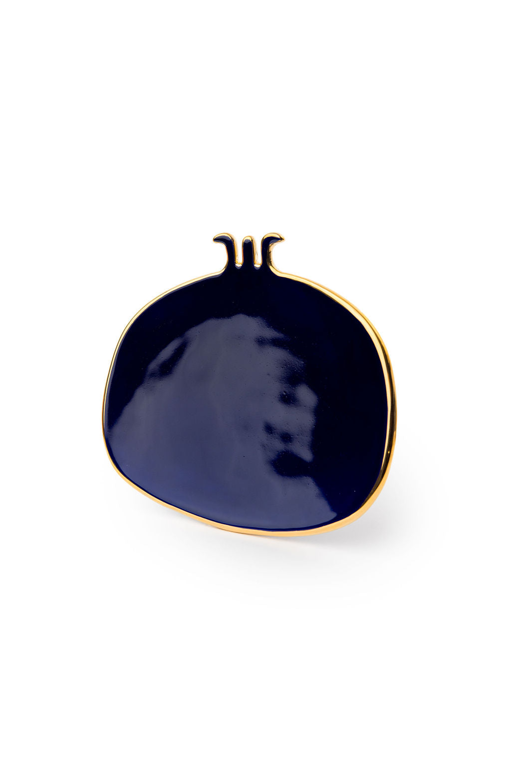 Navy And Gold Ceramic Pomegranate Plates