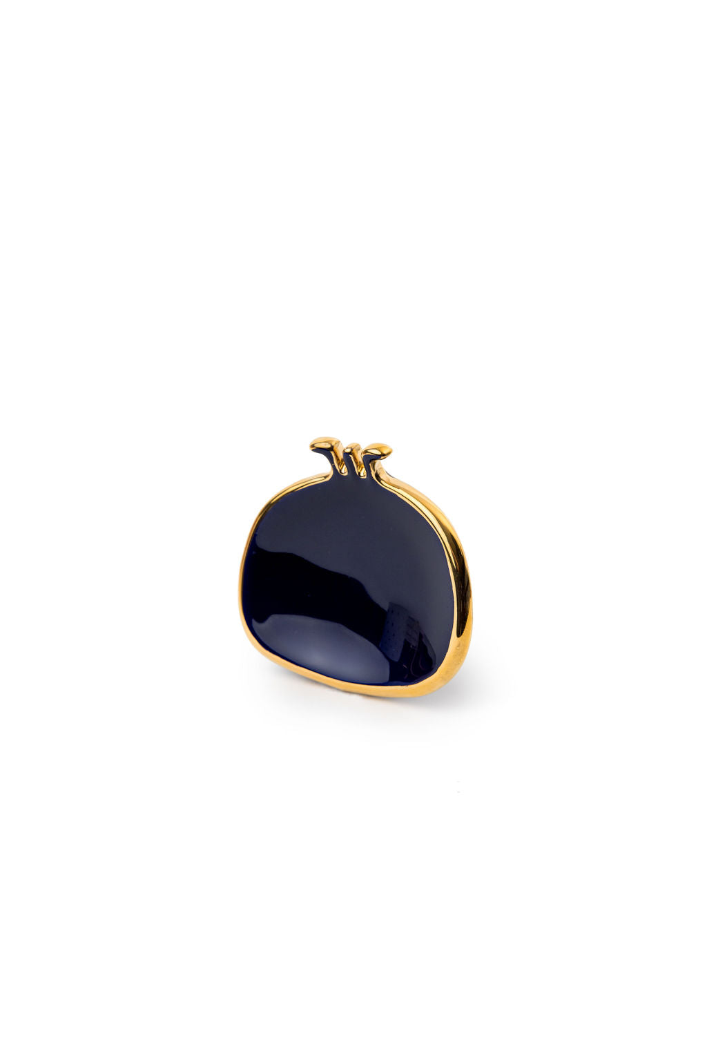 Navy And Gold Ceramic Pomegranate Plates