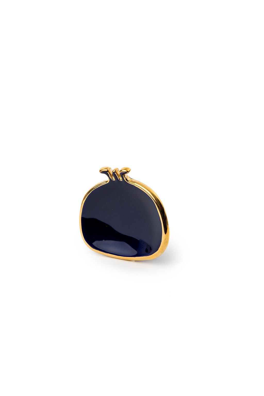 Navy And Gold Ceramic Pomegranate Plates
