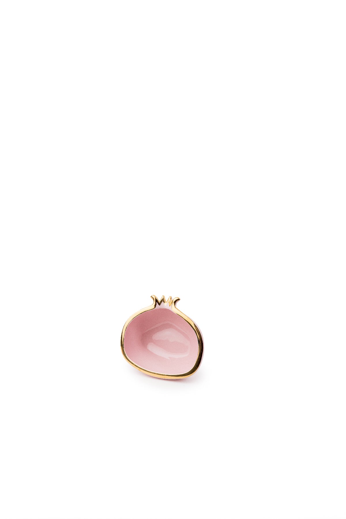 Pink Pomegranate Bowls With Gold Edge