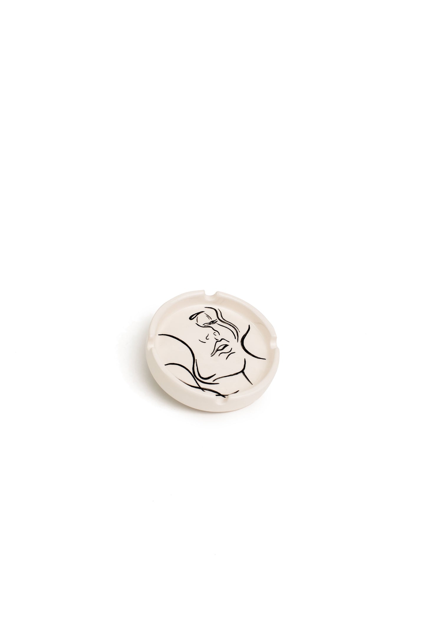 Round Handmade Line art Ashtrays.