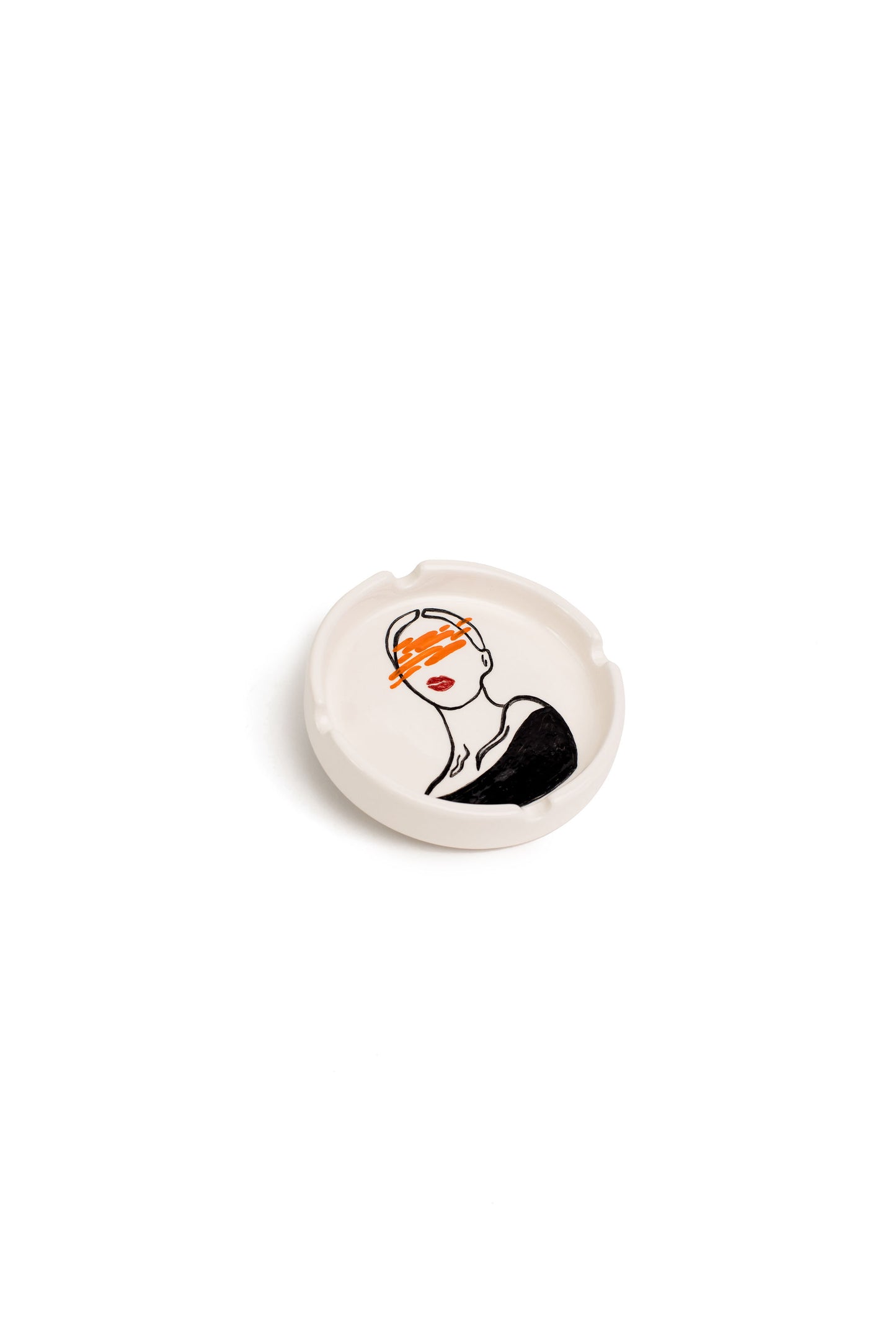 Round Handmade Line art Ashtrays.
