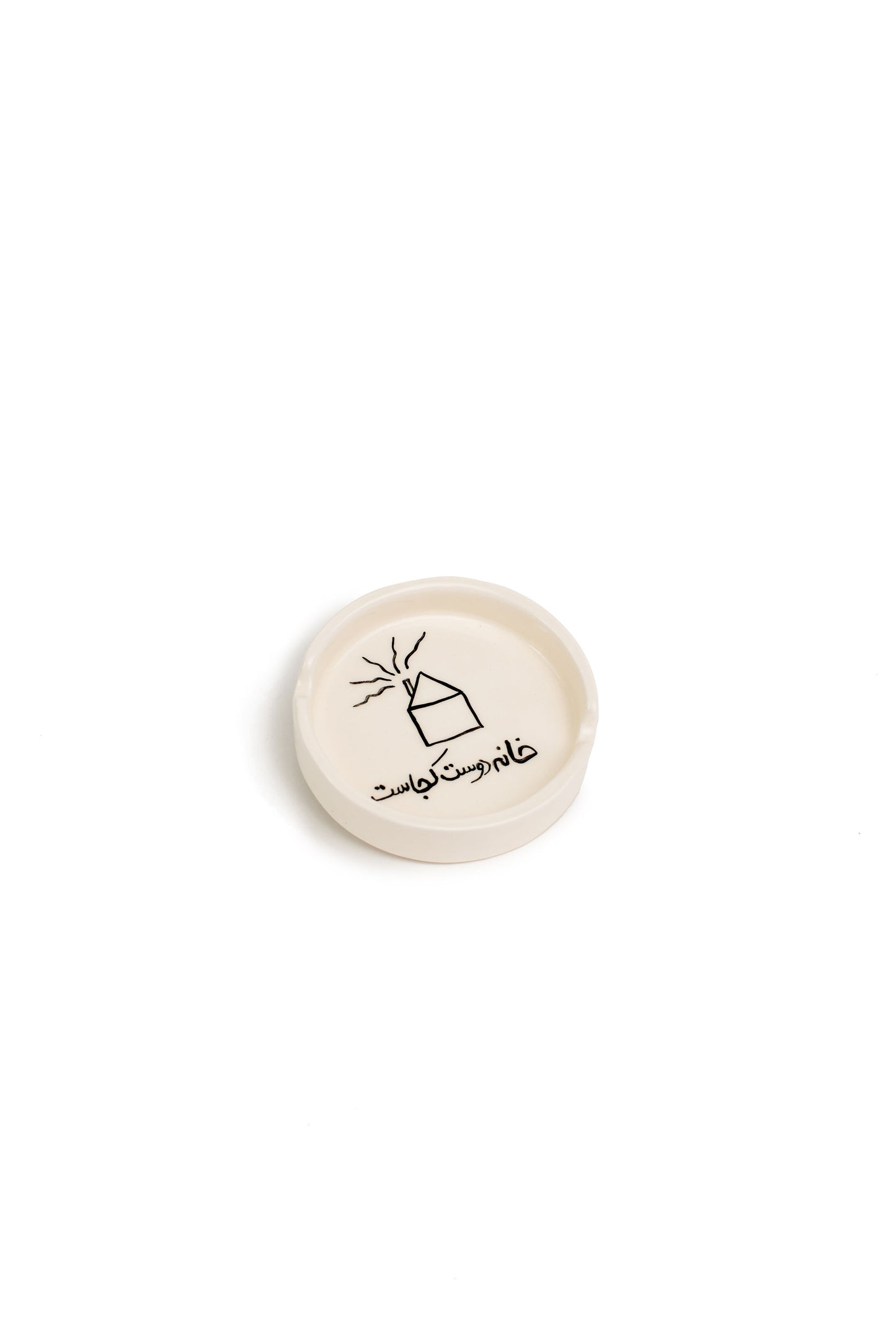 Round Handmade Line art Ashtrays.