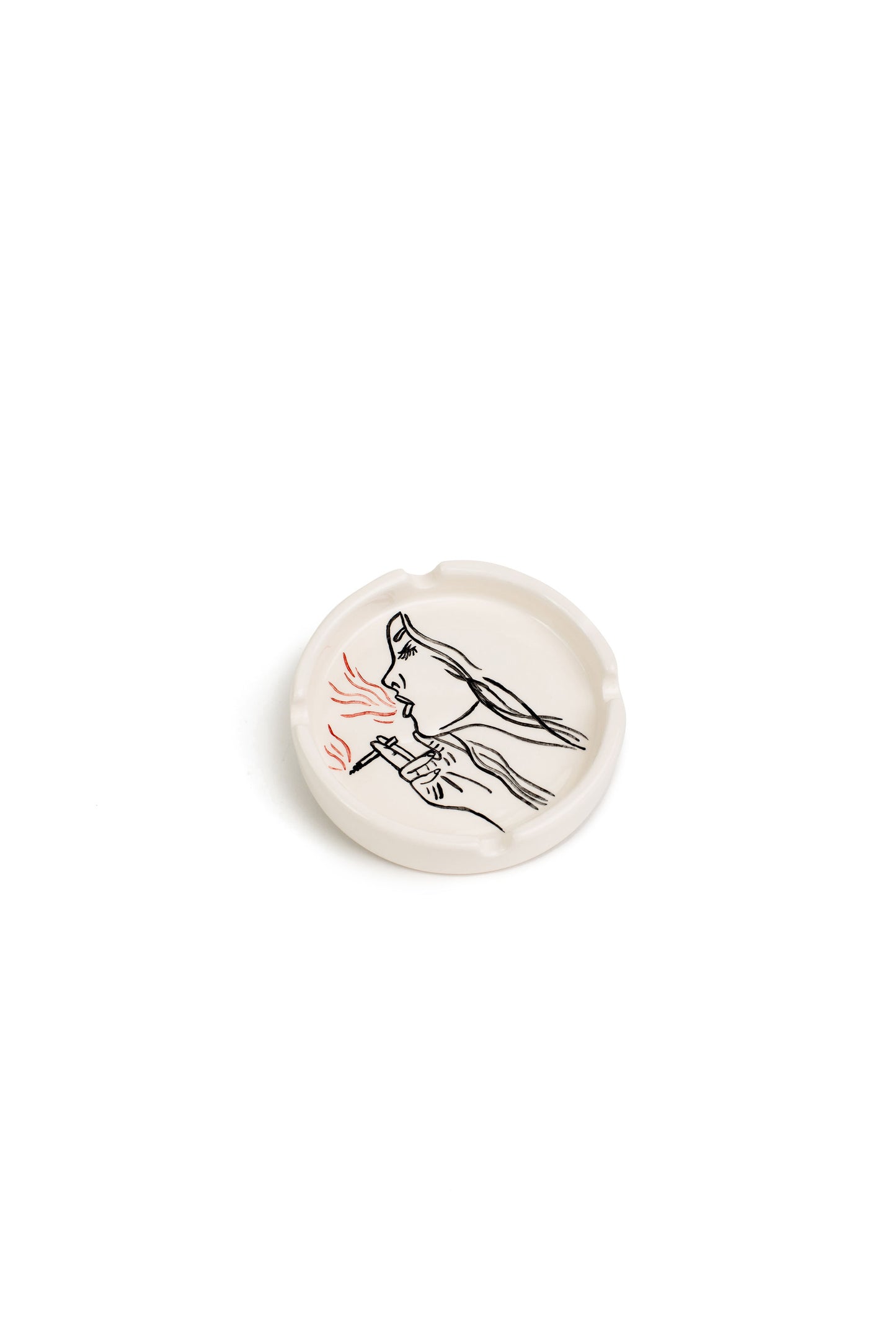 Round Handmade Line art Ashtrays.