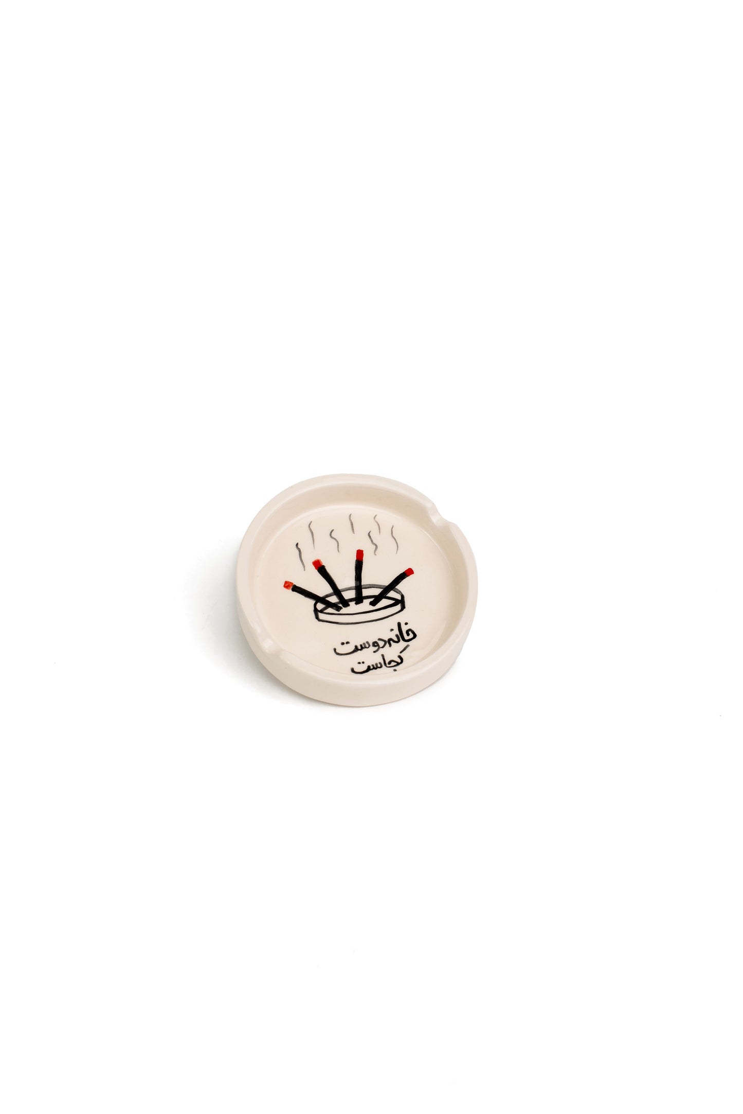Round Handmade Line art Ashtrays.