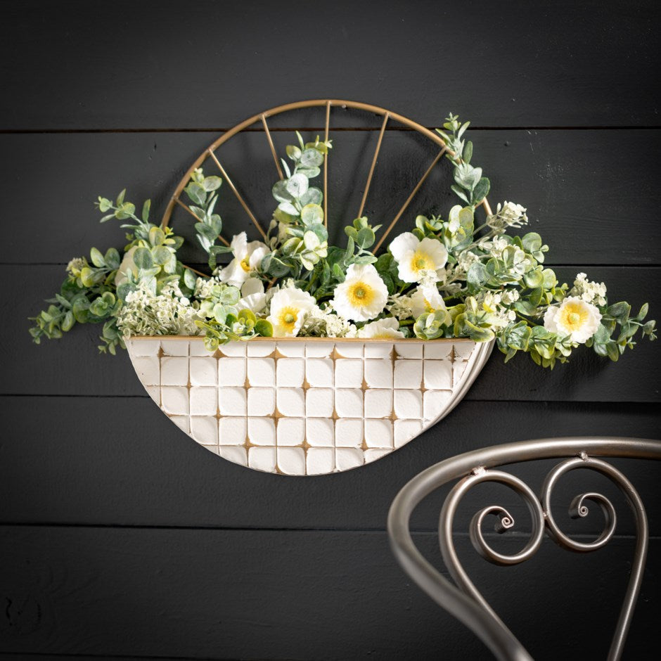 White And Gold Wall Planter | Set Of 3