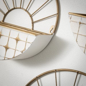 White And Gold Wall Planter | Set Of 3
