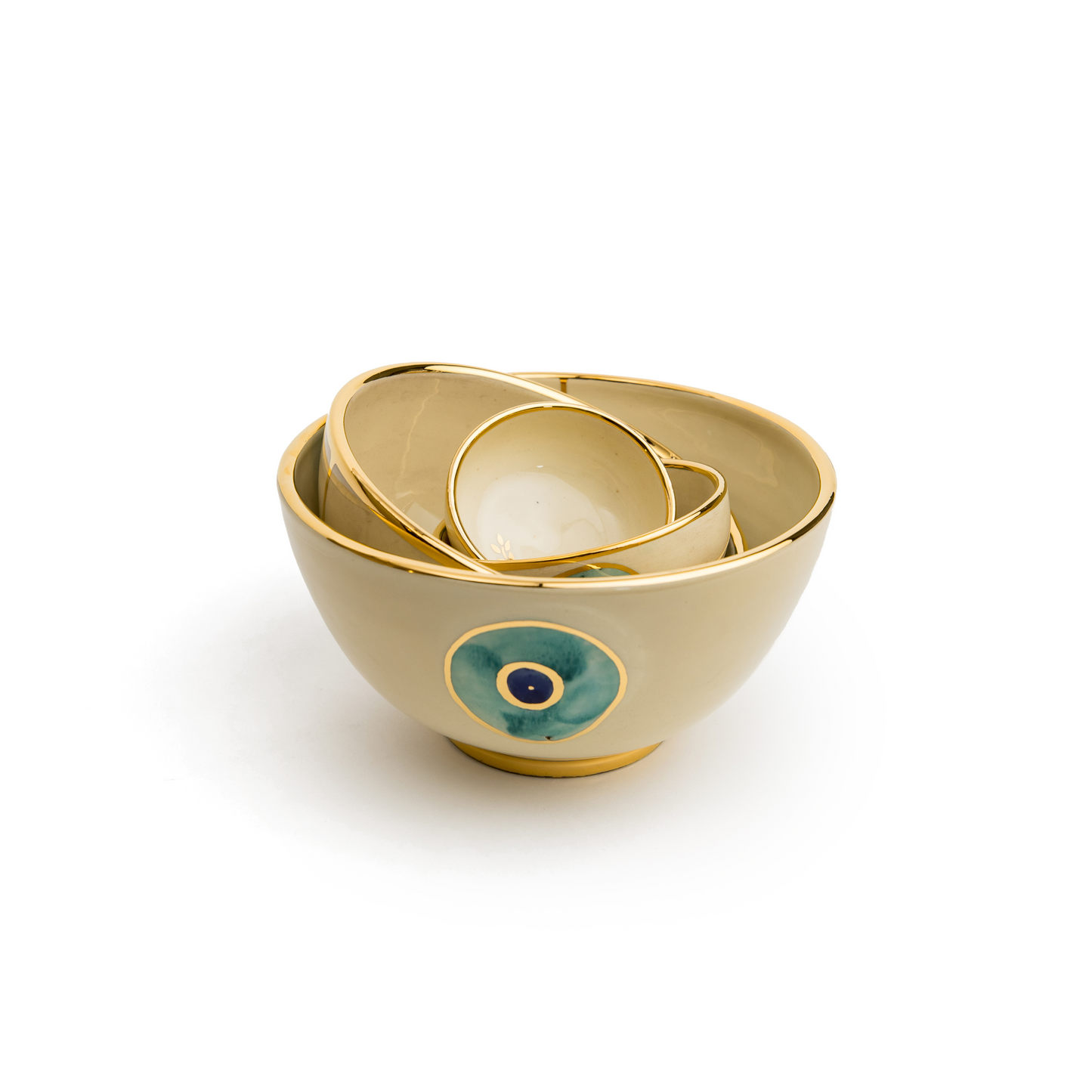 18K Gold Plated Evil Eye Bowls