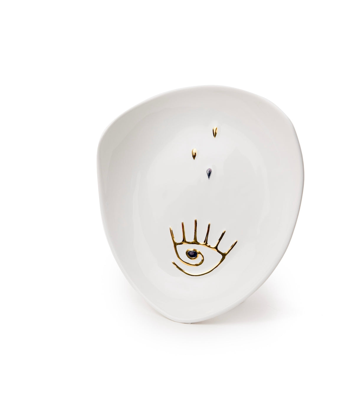 Gold Eye White Ceramic Plate