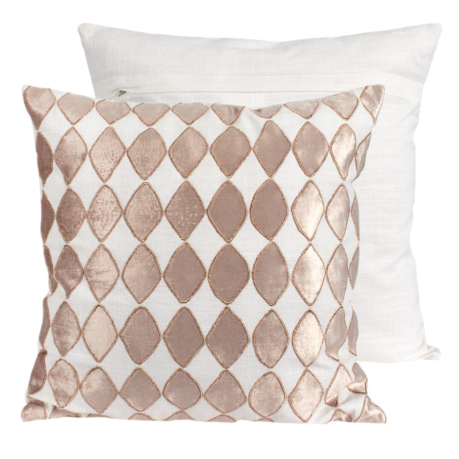 Blush & Rose Gold Accent Pillow