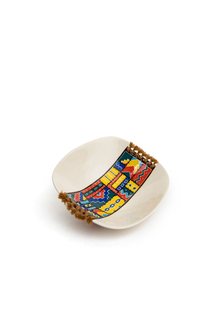 Handmade Kilim Ceramic Plates