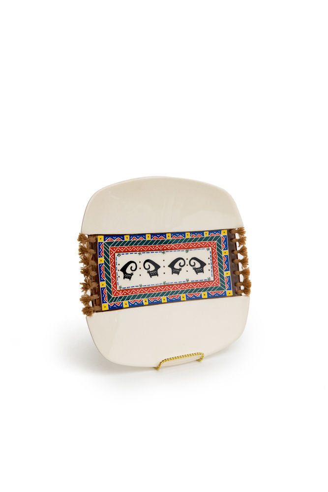 Handmade Kilim Ceramic Plates