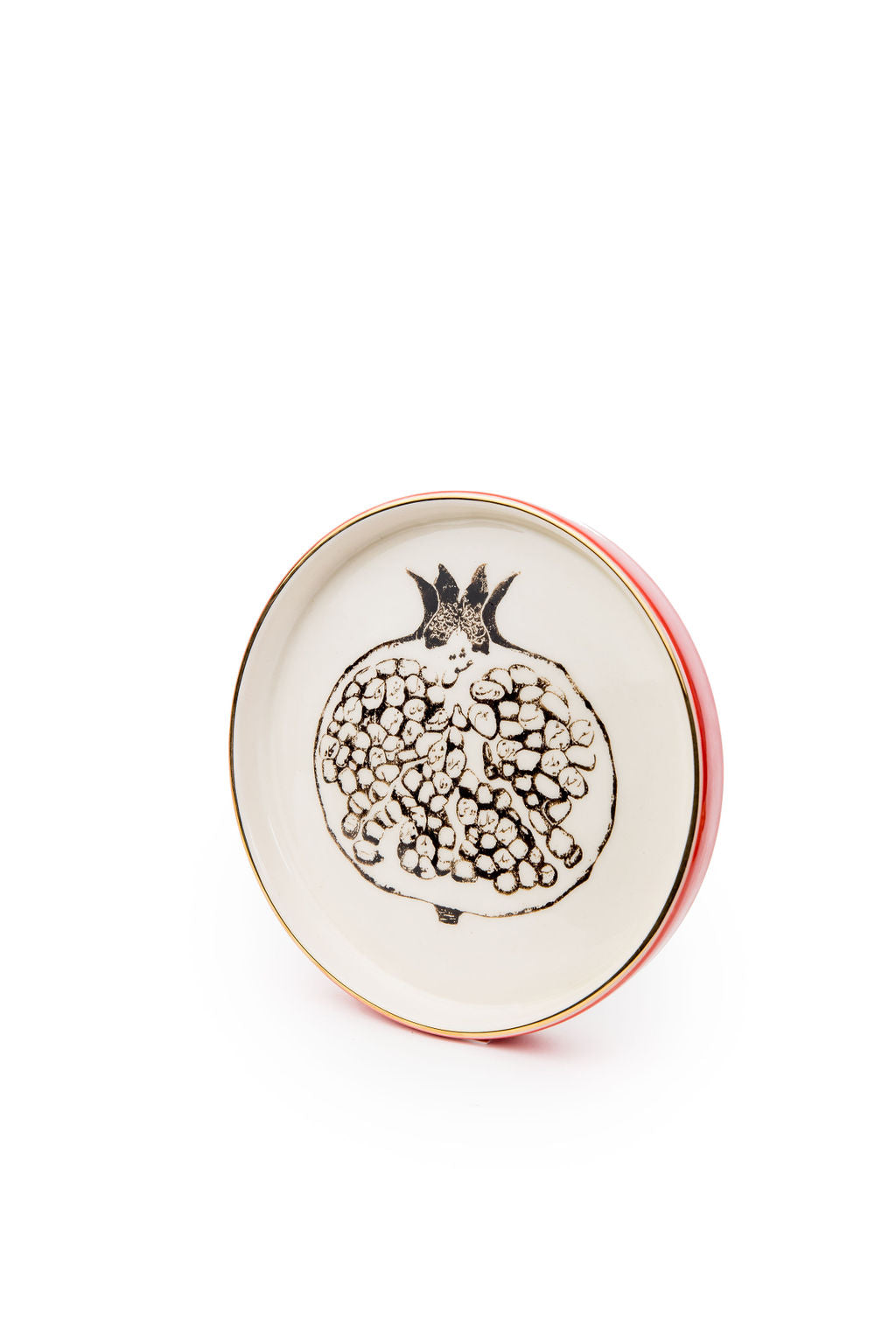 ceramic handmade pomegranate plate set red