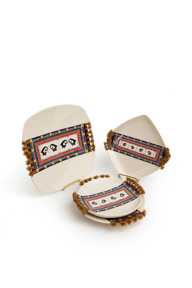 Handmade Kilim Ceramic Plates