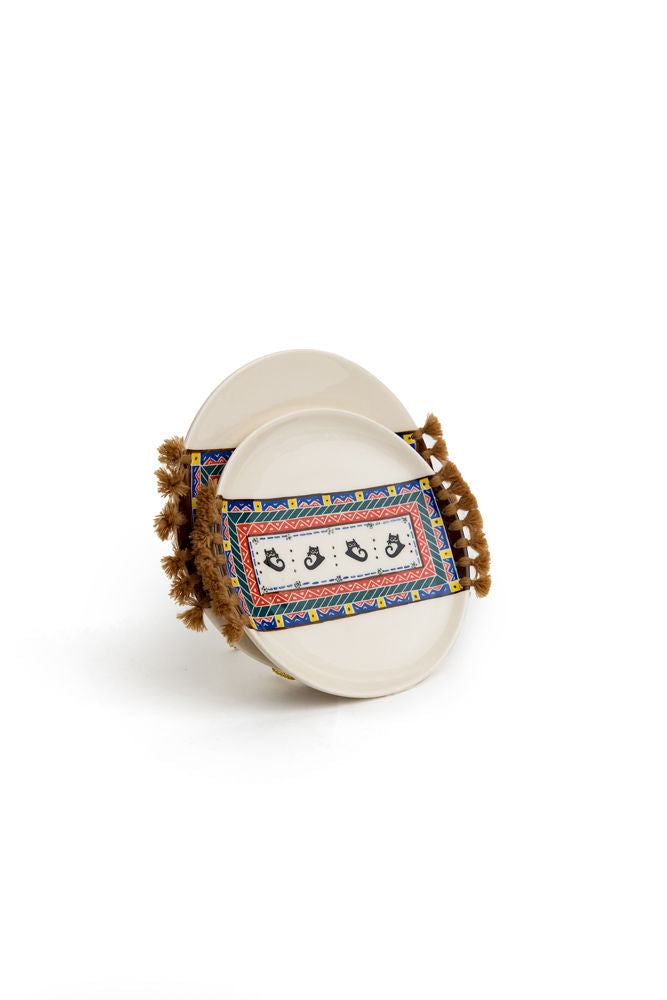 Handmade Kilim Ceramic Plates