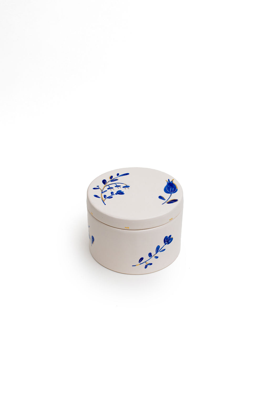 White And Blue Floral Canister