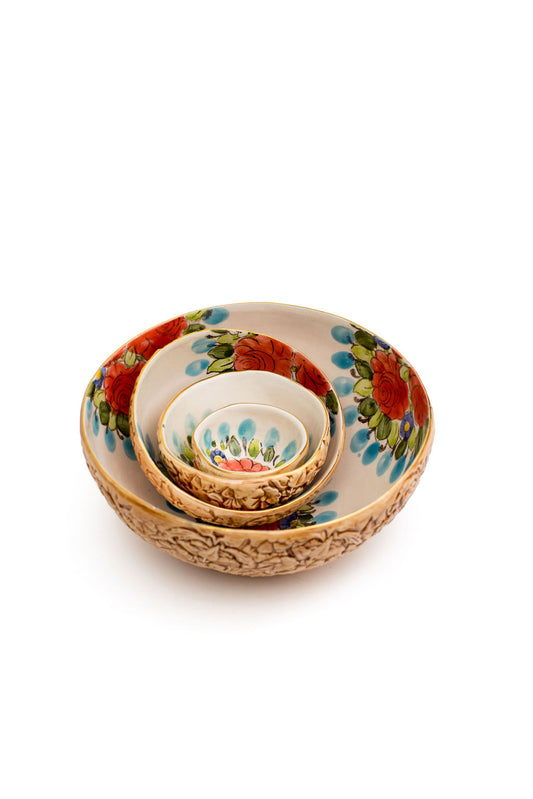 Red And Blue Floral Bowls