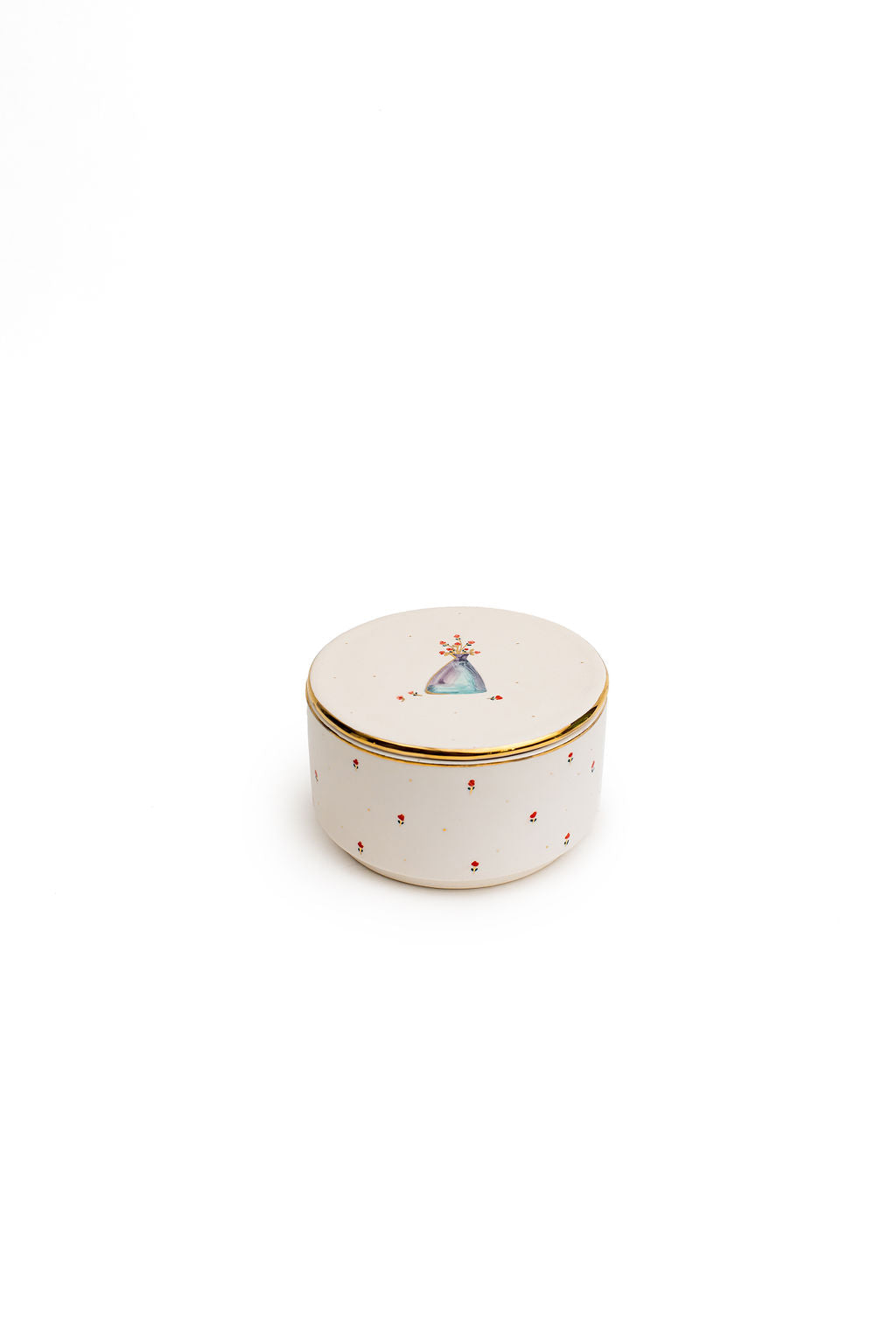 Medium 5.5" Hand-Drawn Canister | Minimalist Floral Design