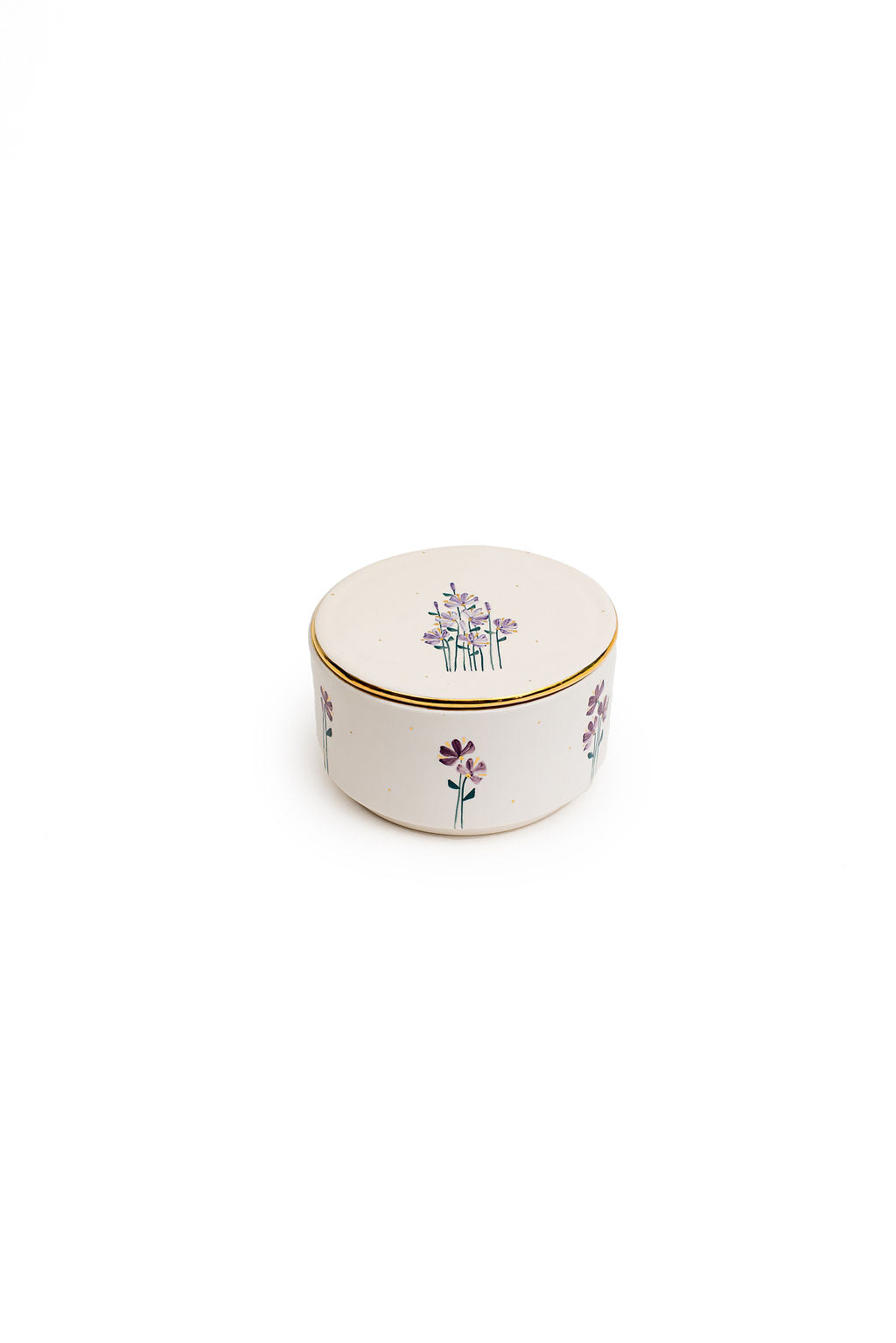 Large 6.5" Hand-Drawn Canister | Minimalist Floral Design