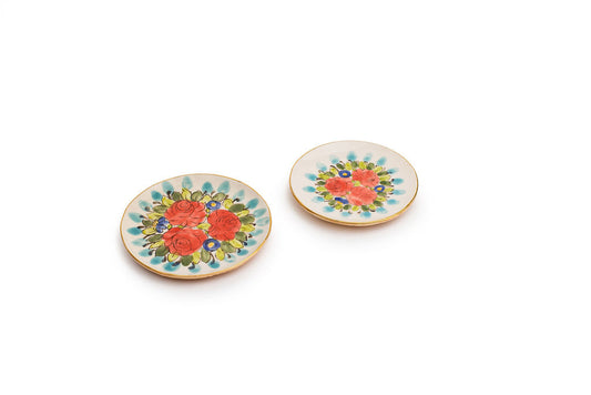 Round Mini Floral Plates