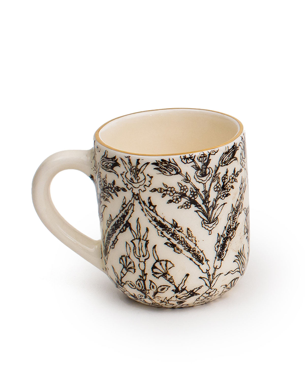 Ceramic Mugs with Black And White Print