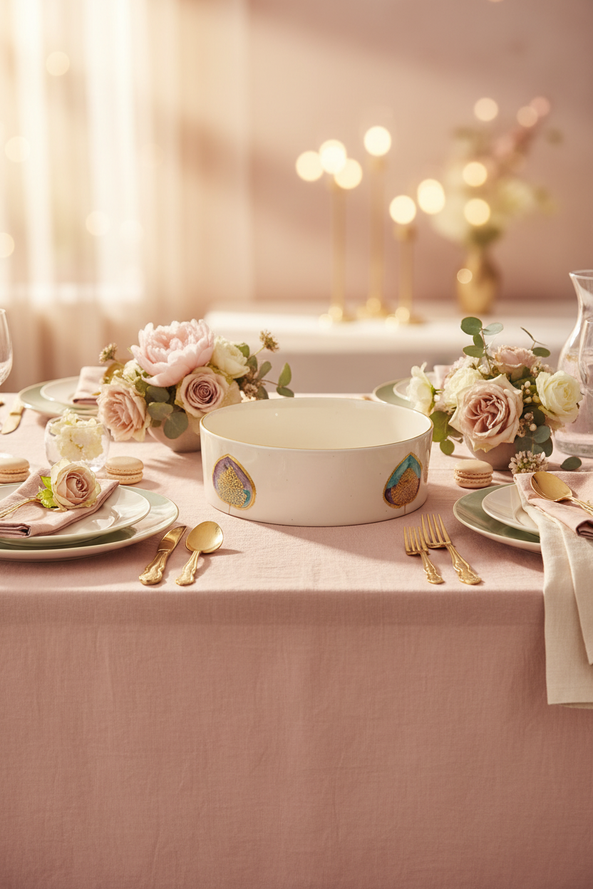 Large 8.5" Handmade Ceramic Bowl | Floral Designs