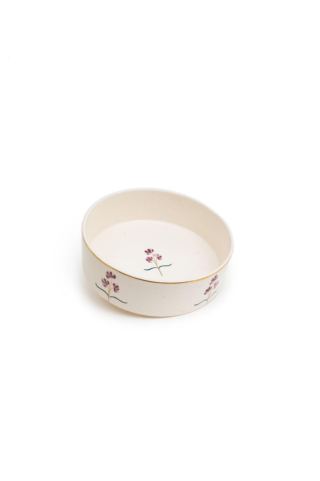 Large 8.5" Handmade Ceramic Bowl | Floral Designs